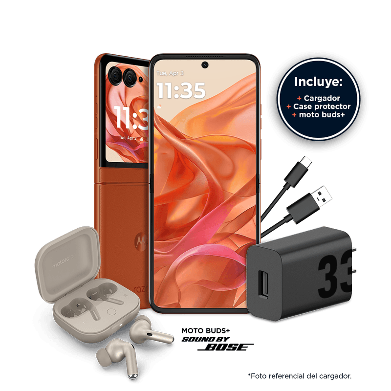 Ecommerce_Motorola-Razr-50_Naranja_02_BUNDLE-MOTOBUDS-_1000x1000px